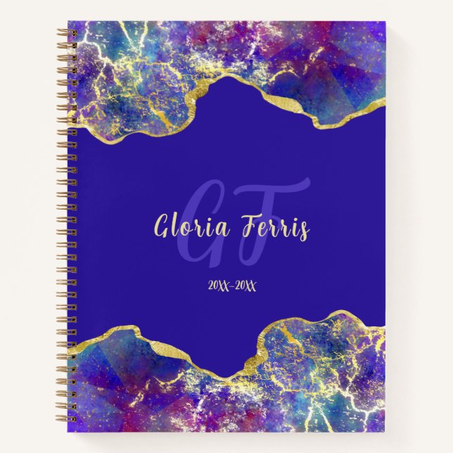 Fire Opal Gems and Glitzy Gold Veins Notebook (Front)