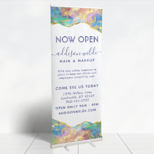 Fire Opal Modern Rainbow Gemstone Business Retractable Banner