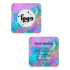 fire opal  square business card