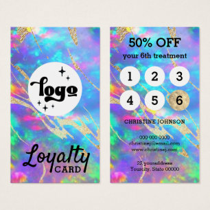 fire opal stone loyalty card