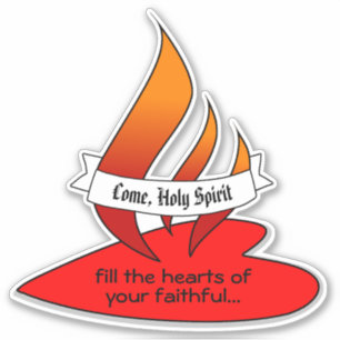 Fire or Flame and Heart with Quote Pentecost 1UP