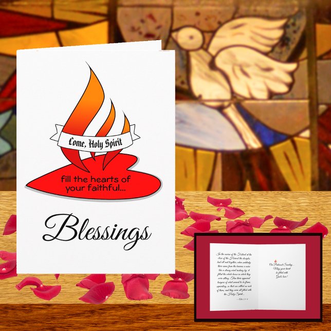 Fire or Flame and Heart with Quote Pentecost Card (Creator Uploaded)