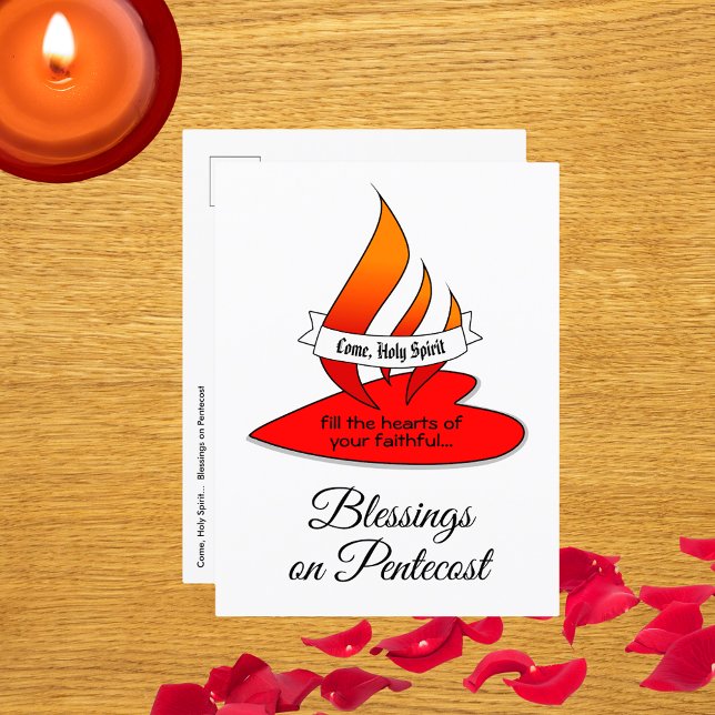 Fire or Flame and Heart with Quote Pentecost Postcard (Creator Uploaded)