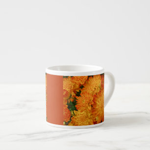 Fire Orange Chrysanthemums Espresso Cup