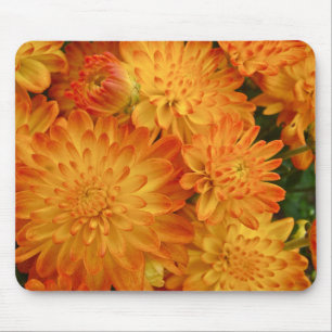Fire Orange Chrysanthemums Mouse Mat