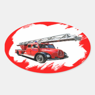 fire oval sticker