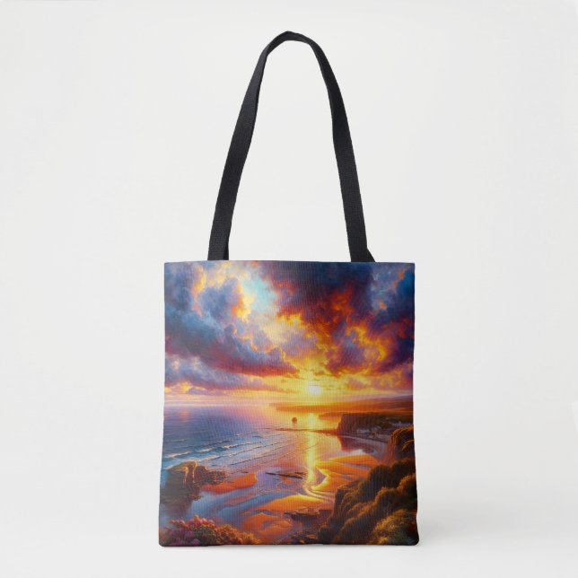 Fire Over the Coast Tote Bag (Front)