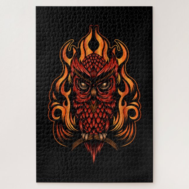 Fire Owl Jigsaw Puzzle (Vertical)