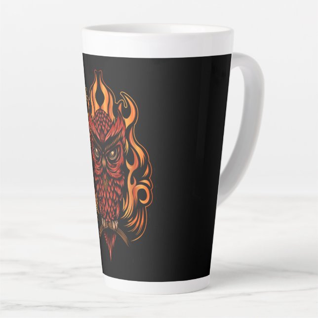 Fire Owl Latte Mug (Right Angle)