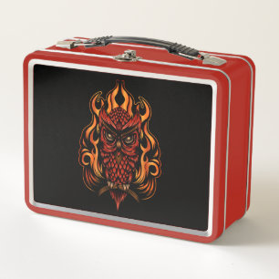 Fire Owl Metal Lunch Box