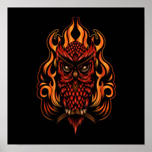 Fire Owl Poster