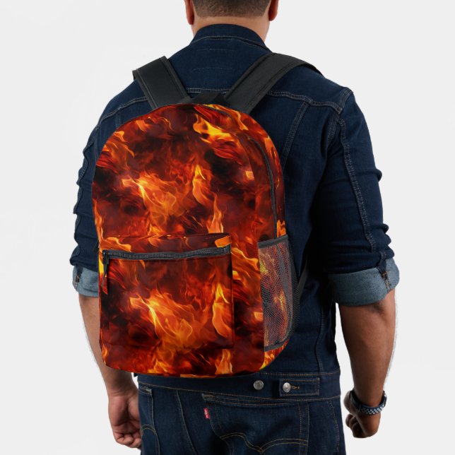 Fire Pattern Printed Backpack (Insitu (Model))