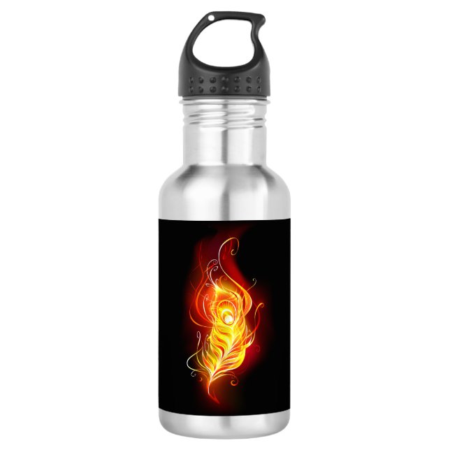 Fire Peacock Feather 532 Ml Water Bottle (Front)