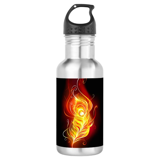 Fire Peacock Feather 710 Ml Water Bottle (Front)