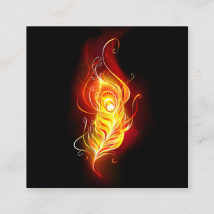 Fire Peacock Feather Appointment Card