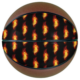 Fire Peacock Feather Basketball