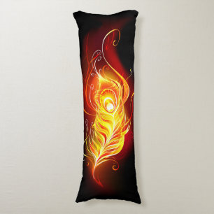 Fire Peacock Feather Body Cushion