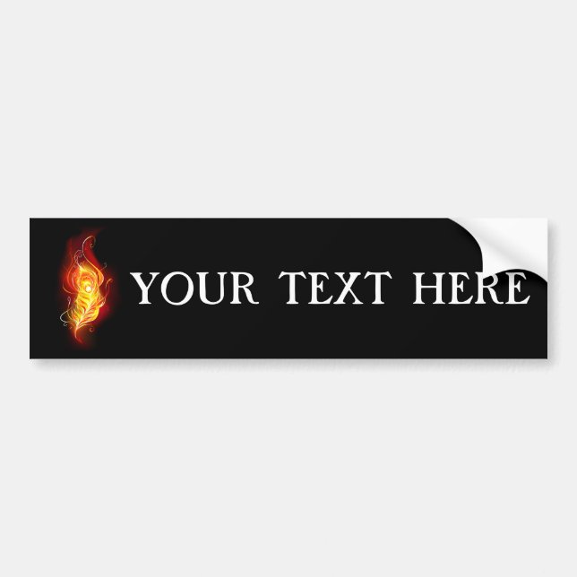 Fire Peacock Feather Bumper Sticker (Front)
