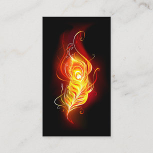 Fire Peacock Feather Business Card