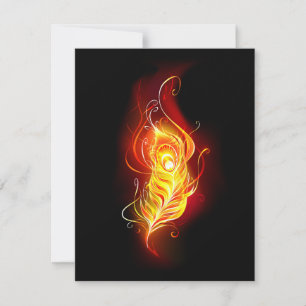 Fire Peacock Feather Card