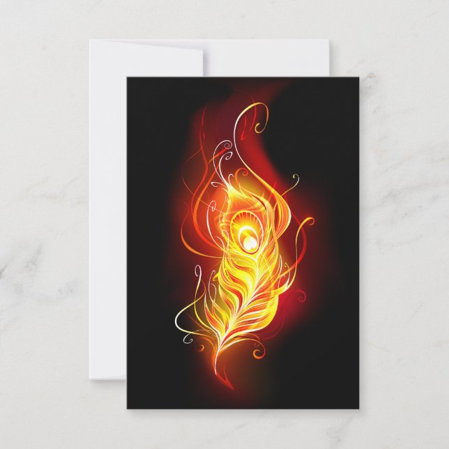 Fire Peacock Feather Card (Front)