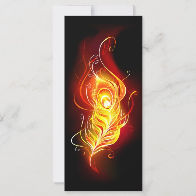 Fire Peacock Feather Card (Front)