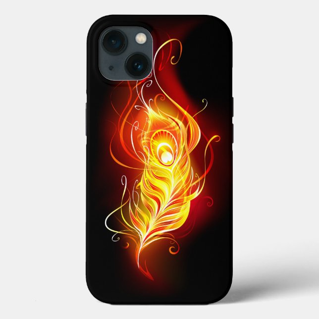 Fire Peacock Feather Case-Mate iPhone Case (Back)