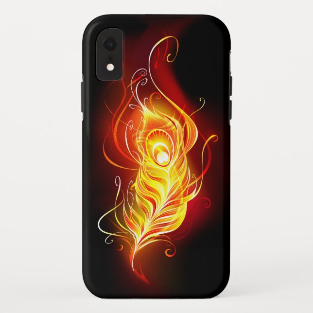 Fire Peacock Feather Case-Mate iPhone Case (Back)