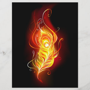Fire Peacock Feather Custom Letterhead