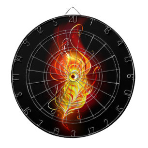 Fire Peacock Feather Dartboard