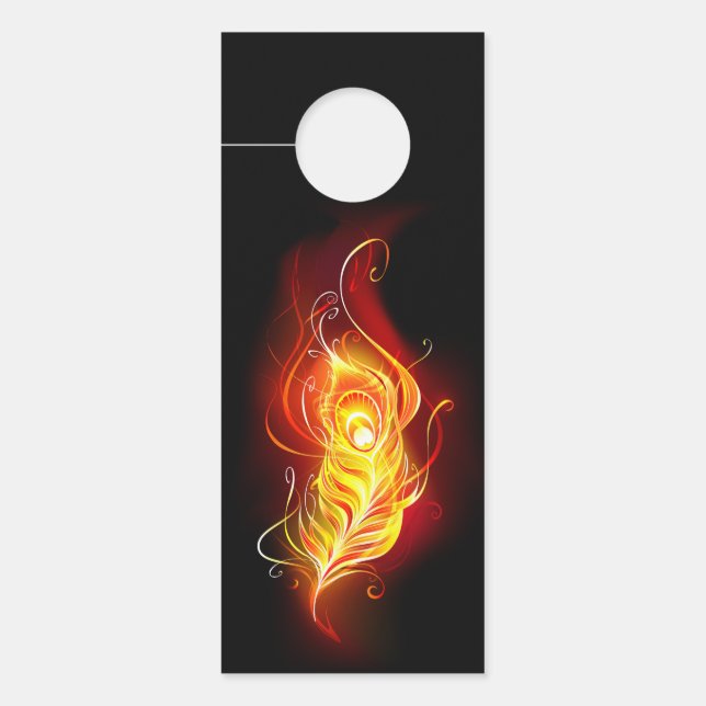 Fire Peacock Feather Door Hanger (Front)