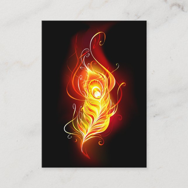 Fire Peacock Feather Enclosure Card (Front)