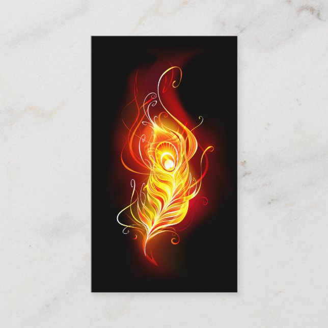 Fire Peacock Feather Enclosure Card (Front)