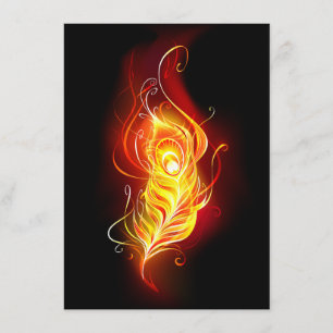 Fire Peacock Feather Enclosure Card