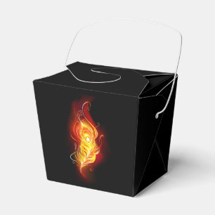 Fire Peacock Feather Favour Box