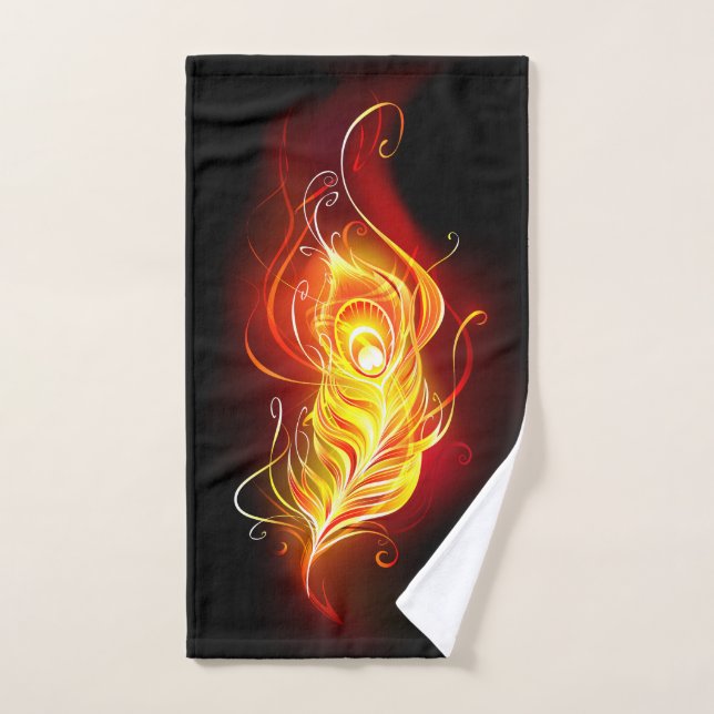 Fire Peacock Feather Hand Towel (Hand Towel)