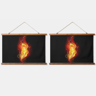 Fire Peacock Feather Hanging Tapestry