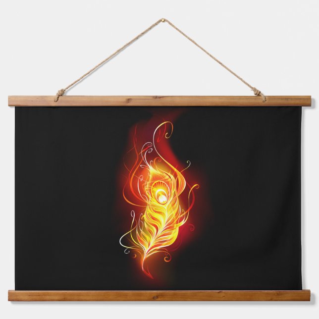Fire Peacock Feather Hanging Tapestry (Front)