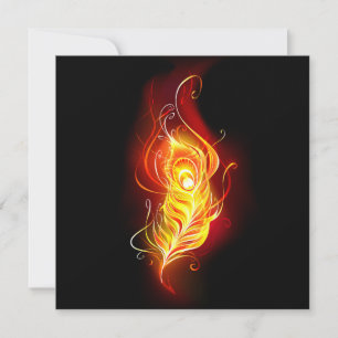 Fire Peacock Feather Invitation