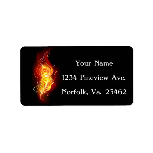 Fire Peacock Feather Label (Front)