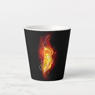 Fire Peacock Feather Latte Mug