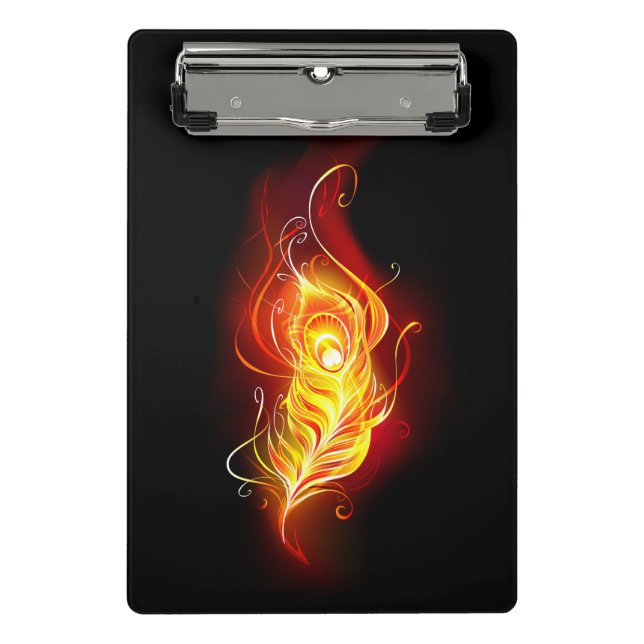 Fire Peacock Feather Mini Clipboard (Front)