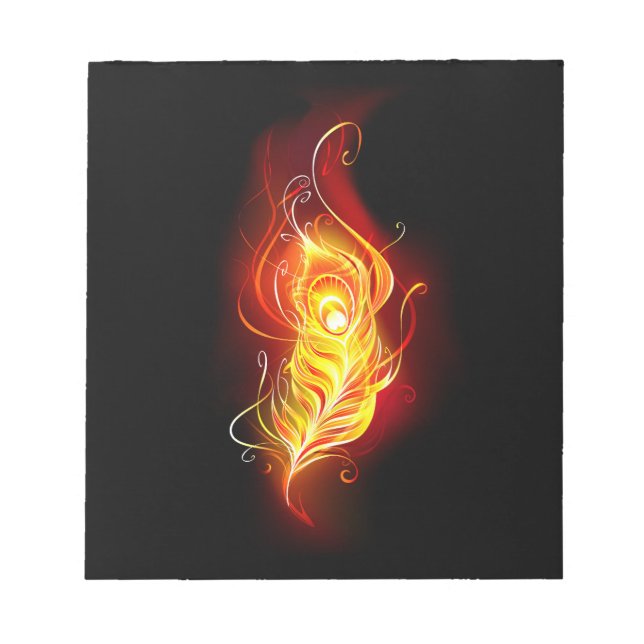Fire Peacock Feather Notepad (Front)