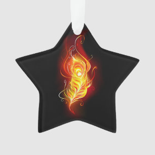 Fire Peacock Feather Ornament