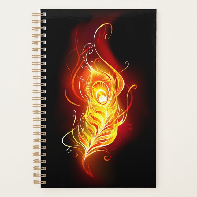 Fire Peacock Feather Planner (Front)