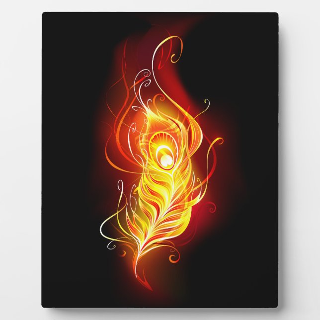 Fire Peacock Feather Plaque (Front)