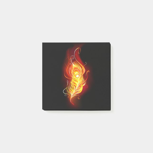 Fire Peacock Feather Post-it Notes (Front)