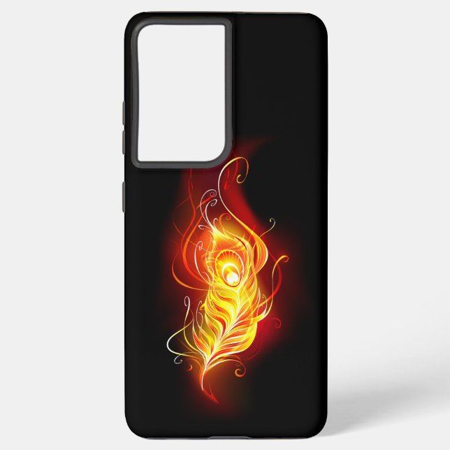 Fire Peacock Feather Samsung Galaxy S21+ Case (Back)