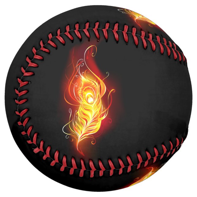 Fire Peacock Feather Softball (Front Left)