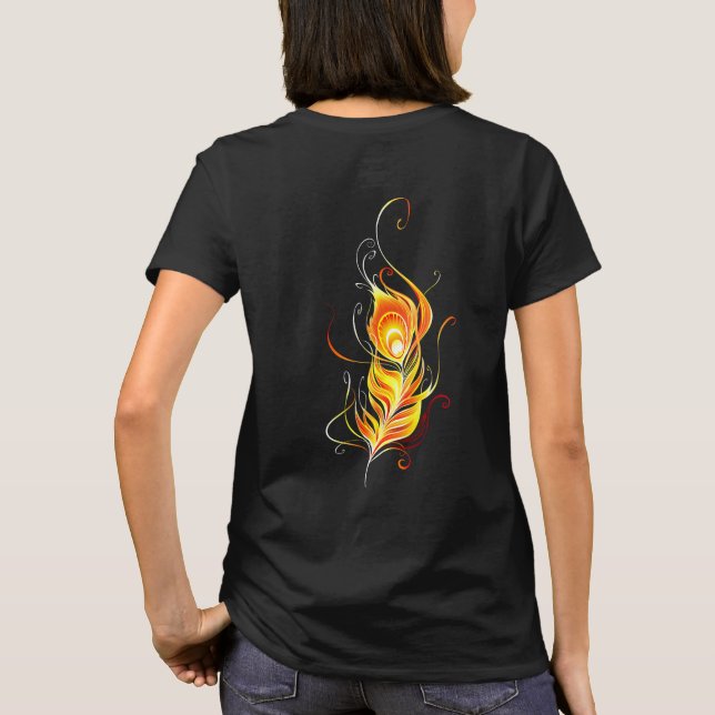 Fire Peacock Feather T-Shirt (Back)